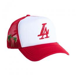 REFERENCE PARADISE LA TRUCKER CAP WHITE/RED