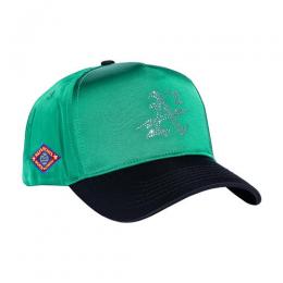 REFERENCE OAK CRYSTALS SNAPBACK CAP GREEN SATIN/BLACK