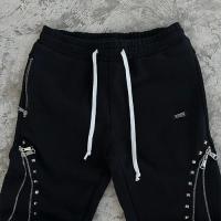 DEMIK EXCLUSIVES STUDDED 3X ZIP FLARED SWEATS