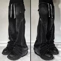 DEMIK EXCLUSIVES RHINESTONE 3X ZIP FLARED SWEATS