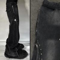 DEMIK EXCLUSIVES RHINESTONE 3X ZIP FLARED SWEATS