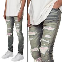 mnml X555 CRYSTAL SKINNY DENIM - BLUE/PINK