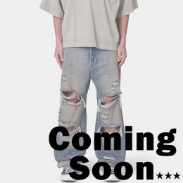 mnml ULTRA BAGGY ORANGE DUSTED DENIM - BLUE