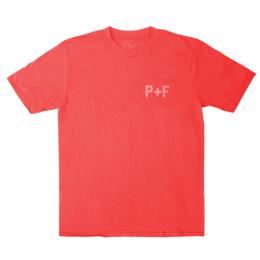 PLACES+FACES P+F REFLECTIVE LOGO TEE / RED