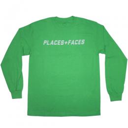 PLACES+FACES 3M LOGO LONG SLEEVE T-SHIRT / GREEN