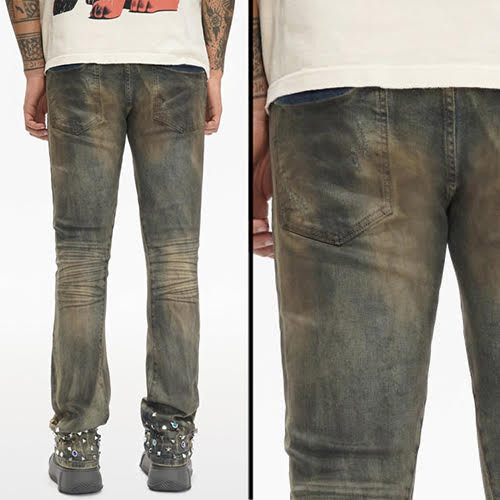 VALABASAS ION LT DIRT VINTAGE WASH WAXED STACKED JEAN