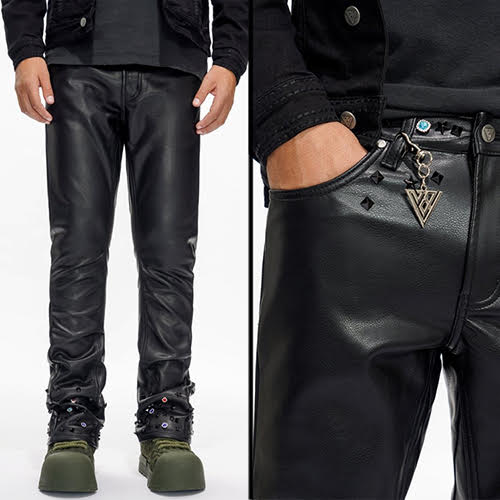 VALABASAS ION BLACK LEATHER STACKED
