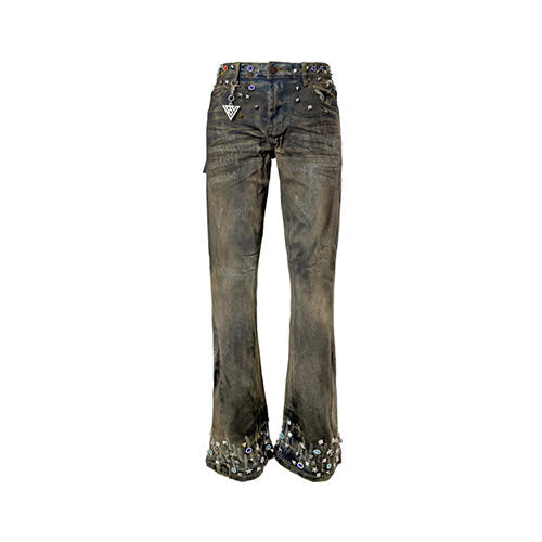 VALABASAS ION LT DIRT VINTAGE WASH WAXED STACKED JEAN