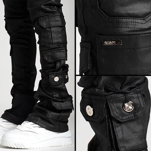 GUAPI OBSIDIAN BLACK TACTICAL STACKED DENIM