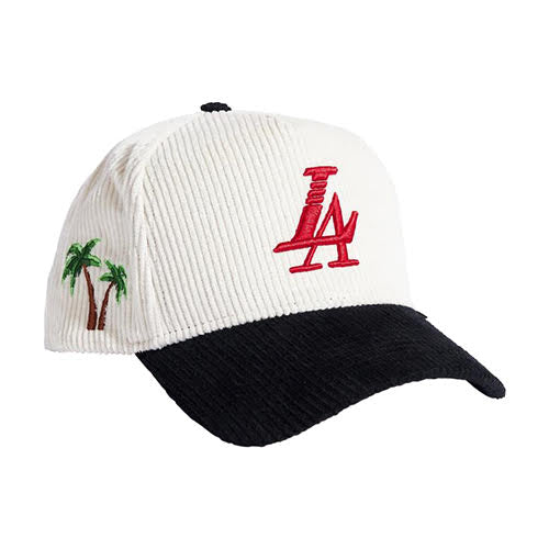 REFERENCE PARADISE LA CORDUROY SNAPBACK CAP CREAM BLACK