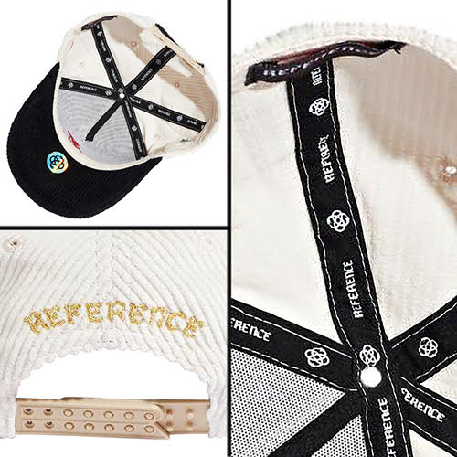 REFERENCE PARADISE LA CORDUROY SNAPBACK CAP CREAM BLACK