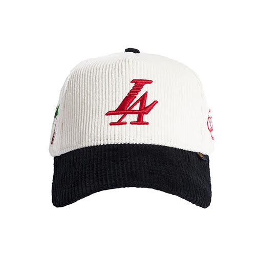 REFERENCE PARADISE LA CORDUROY SNAPBACK CAP CREAM BLACK