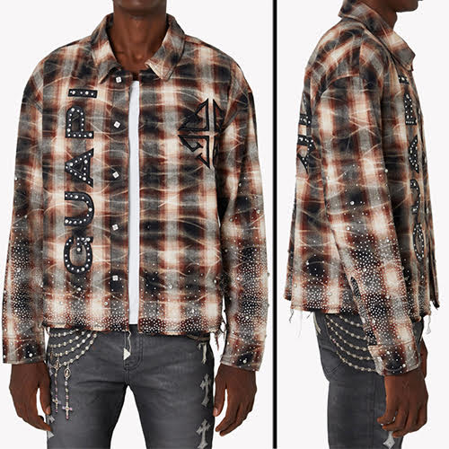 GUAPI MOCHA RHINESTONE FLANNEL