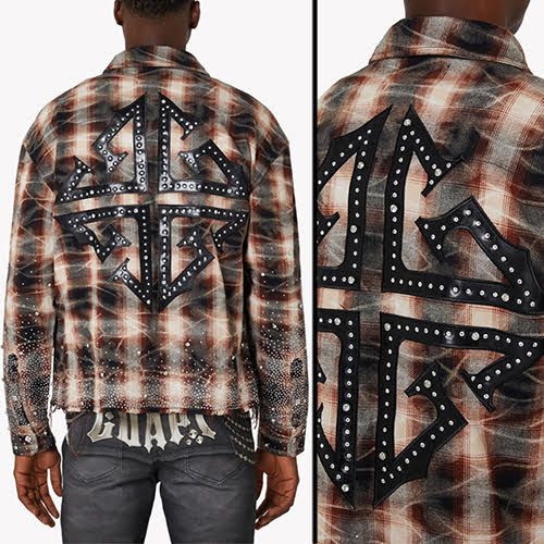 GUAPI MOCHA RHINESTONE FLANNEL