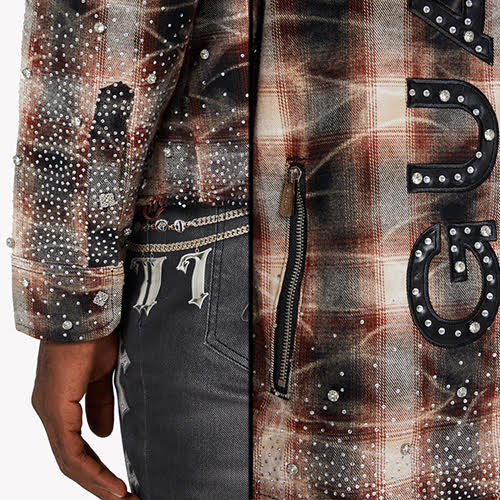 GUAPI MOCHA RHINESTONE FLANNEL