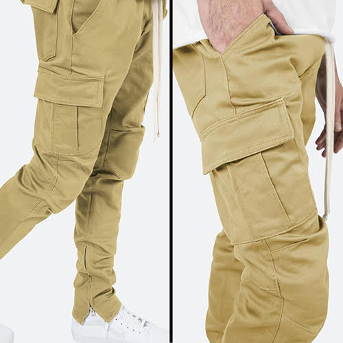 mnml CARGO DRAWCORD PANTS - KHAKI