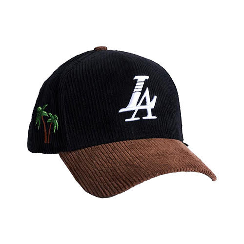 REFERENCE PARADISE LA CORDUROY SNAPBACK CAP BLACK BROWN