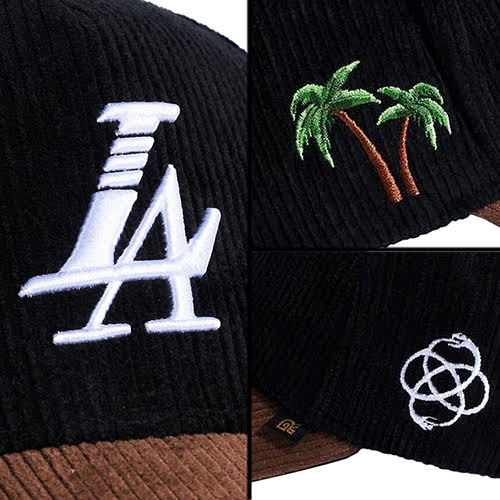 REFERENCE PARADISE LA CORDUROY SNAPBACK CAP BLACK BROWN