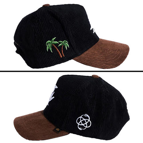 REFERENCE PARADISE LA CORDUROY SNAPBACK CAP BLACK BROWN
