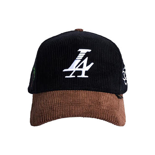 REFERENCE PARADISE LA CORDUROY SNAPBACK CAP BLACK BROWN