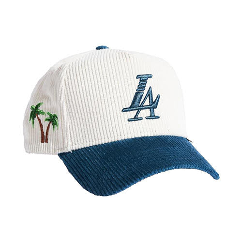 REFERENCE PARADISE LA CORDUROY SNAPBACK CAP CREAM BLUE