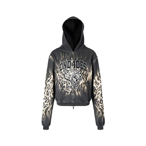 DND4DES LEOPARD PRINT EMBROIDERED HOODIE