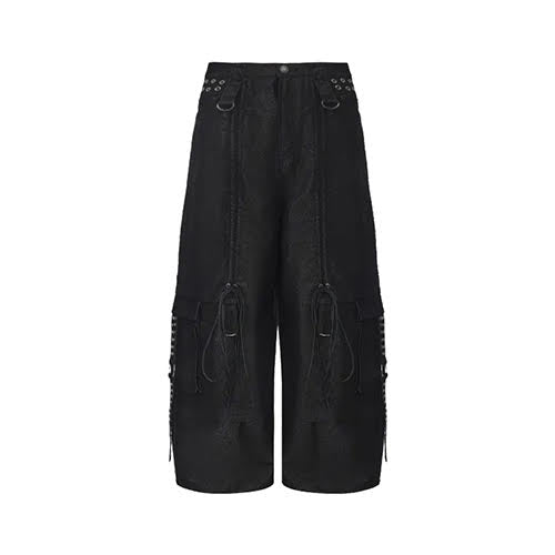 DND4DES DRAWN SILVER SILK SHARP DANCE PANTS