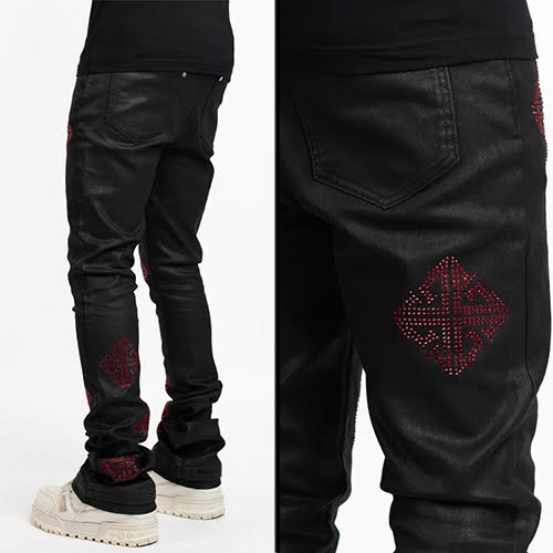 GUAPI OBSIDIAN BLACK ICON EMBELLISHED DENIM V2