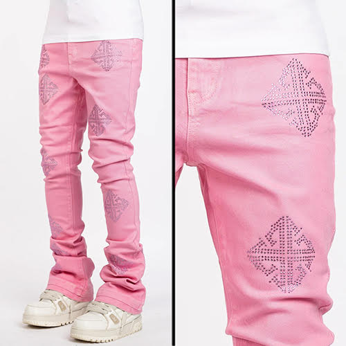 GUAPI FRENCH ROSE WAXED EMBELLISHED DENIM