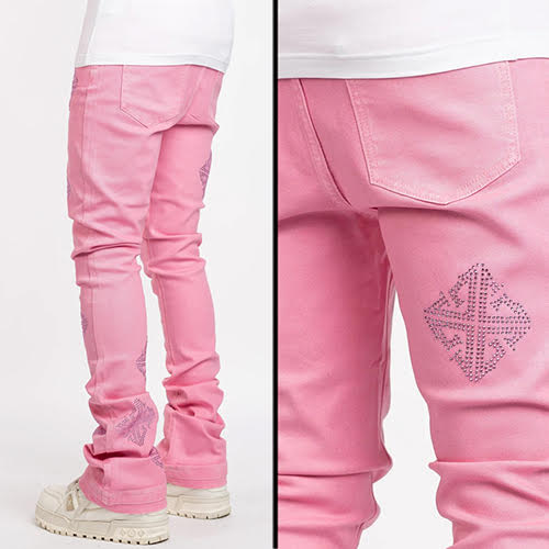 GUAPI FRENCH ROSE WAXED EMBELLISHED DENIM