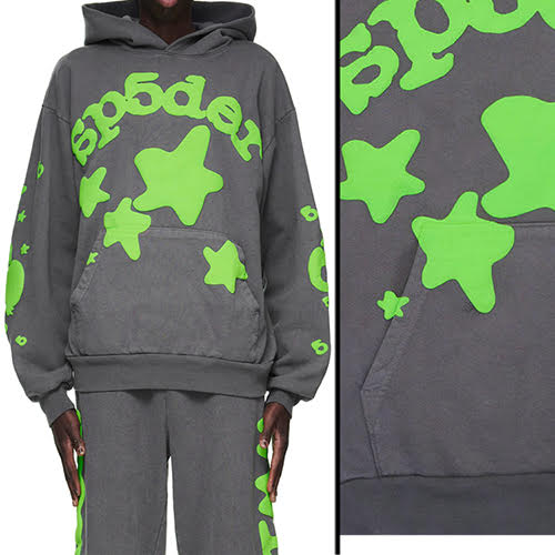 SP5DER SLATE GREY BELUGA HOODIE