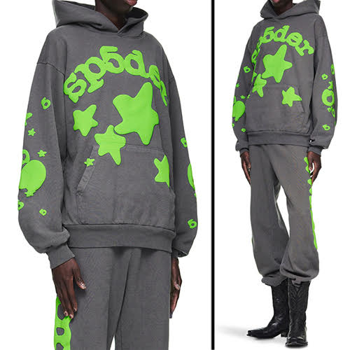 SP5DER SLATE GREY BELUGA HOODIE