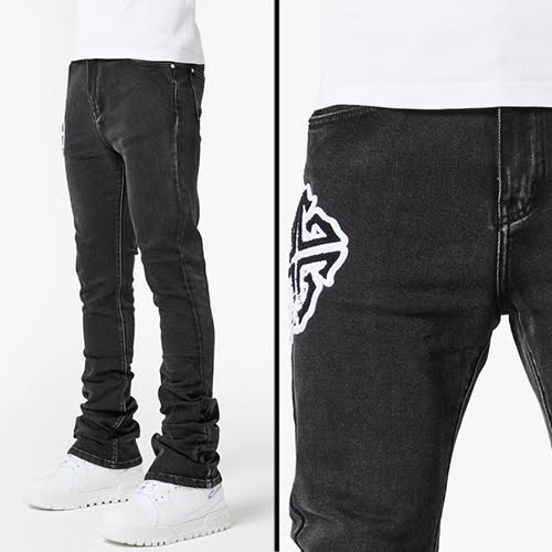 GUAPI IRON GREY PATCH DENIM