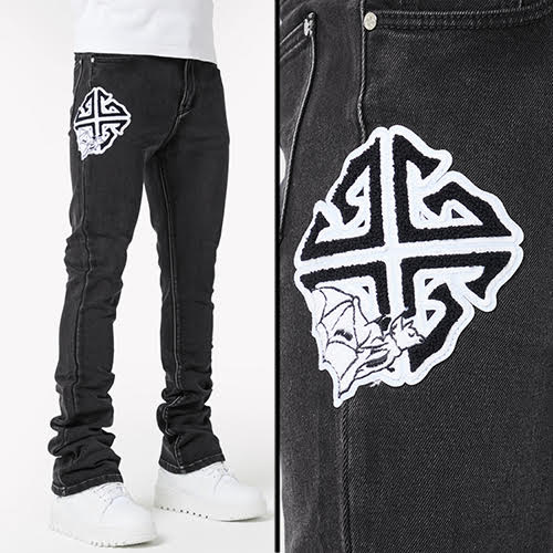 GUAPI IRON GREY PATCH DENIM