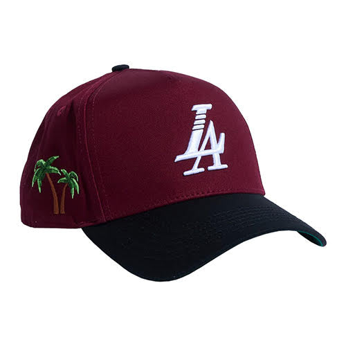 REFERENCE PARADISE LA SNAPBACK CAP BURGUNDY BLACK