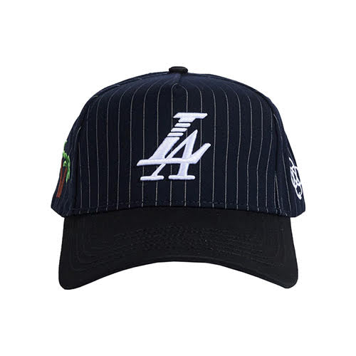REFERENCE PARADISE LA SNAPBACK CAP NAVY PINSTRIPE