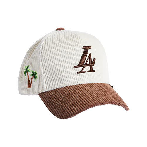 REFERENCE PARADISE LA CORDUROY SNAPBACK CAP CREAM BROWN