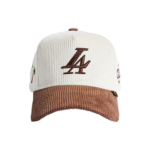 REFERENCE PARADISE LA CORDUROY SNAPBACK CAP CREAM BROWN
