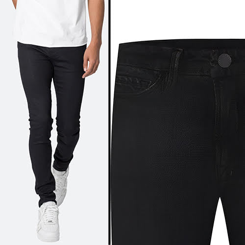 mnml X43 STRETCH SKINNY DENIM - MATTE BLACK