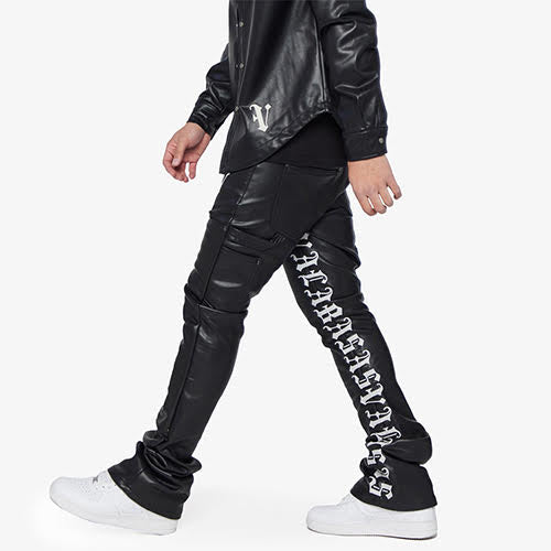 VALABASAS VALABASAS STACKED SUPERIOR WORLD BLACK LEATHER