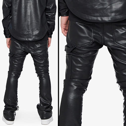 VALABASAS VALABASAS STACKED SUPERIOR WORLD BLACK LEATHER