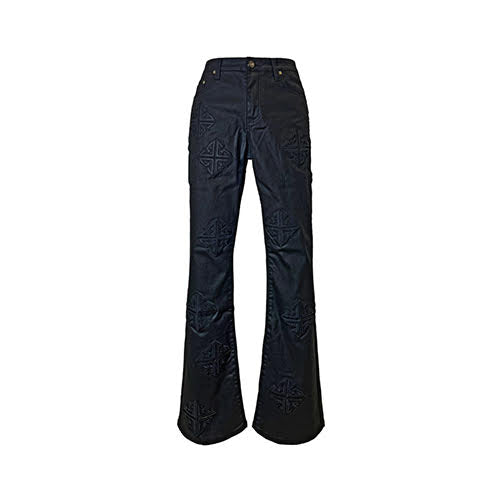 GUAPI OBSIDIAN BLACK ICON FLARED DENIM
