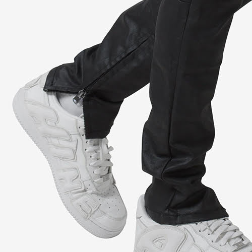 mnml M11 STRETCH SLIM ZIPPER DENIM - BLACK