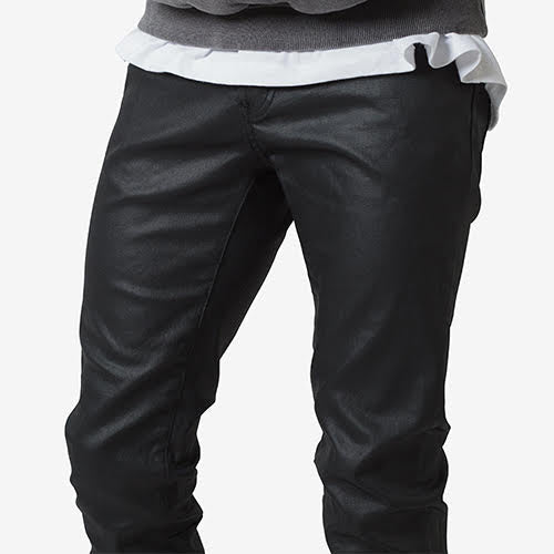 mnml M11 STRETCH SLIM ZIPPER DENIM - BLACK
