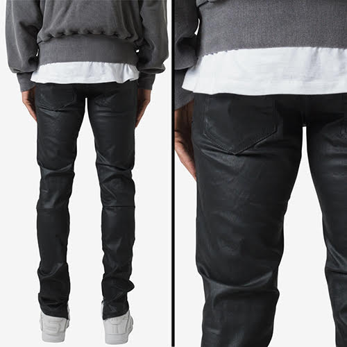 mnml M11 STRETCH SLIM ZIPPER DENIM - BLACK
