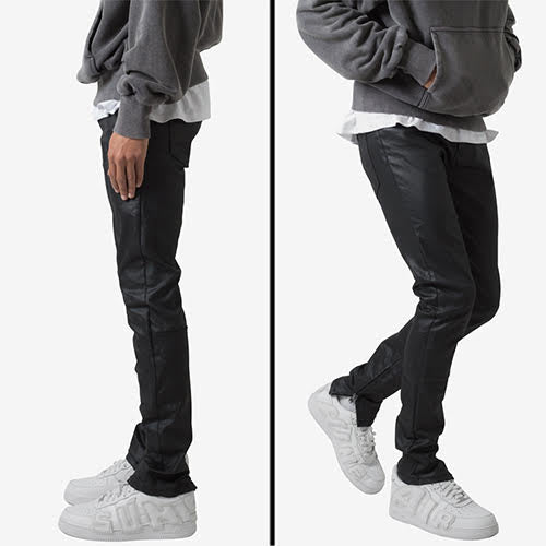 mnml M11 STRETCH SLIM ZIPPER DENIM - BLACK