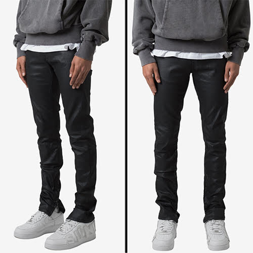 mnml M11 STRETCH SLIM ZIPPER DENIM - BLACK