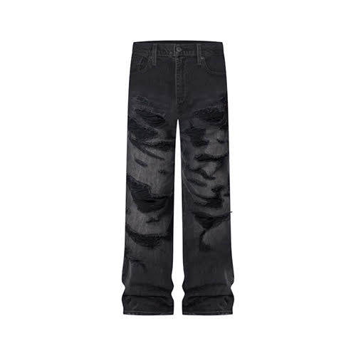 mnml ULTRA BAGGY DISTRESSED DENIM - VINTAGE BLACK