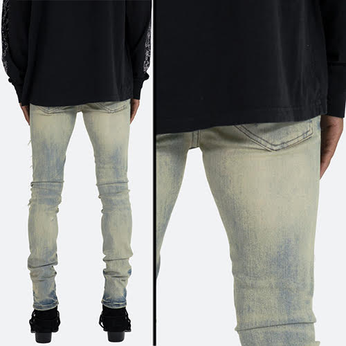 mnml X165 PAISLEY STRETCH SKINNY DENIM - BLUE/BLACK