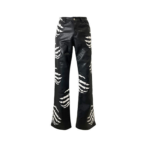 GUAPI OBSIDIAN BLACK HELL DRAGGER LEATHER PANT